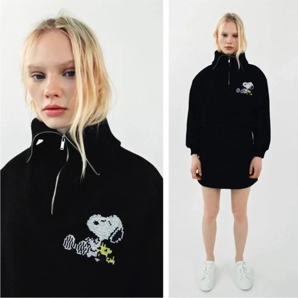 ZARA X PEANUTS LIMITED EDITION WOMENS TUNIC SWEATSHIRT - Picture 1 of 6